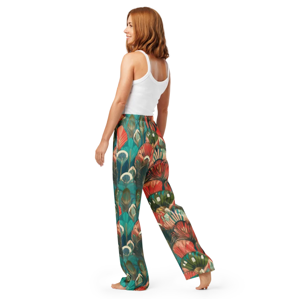 Tropical Deco on Women's Pajama Pants — Back