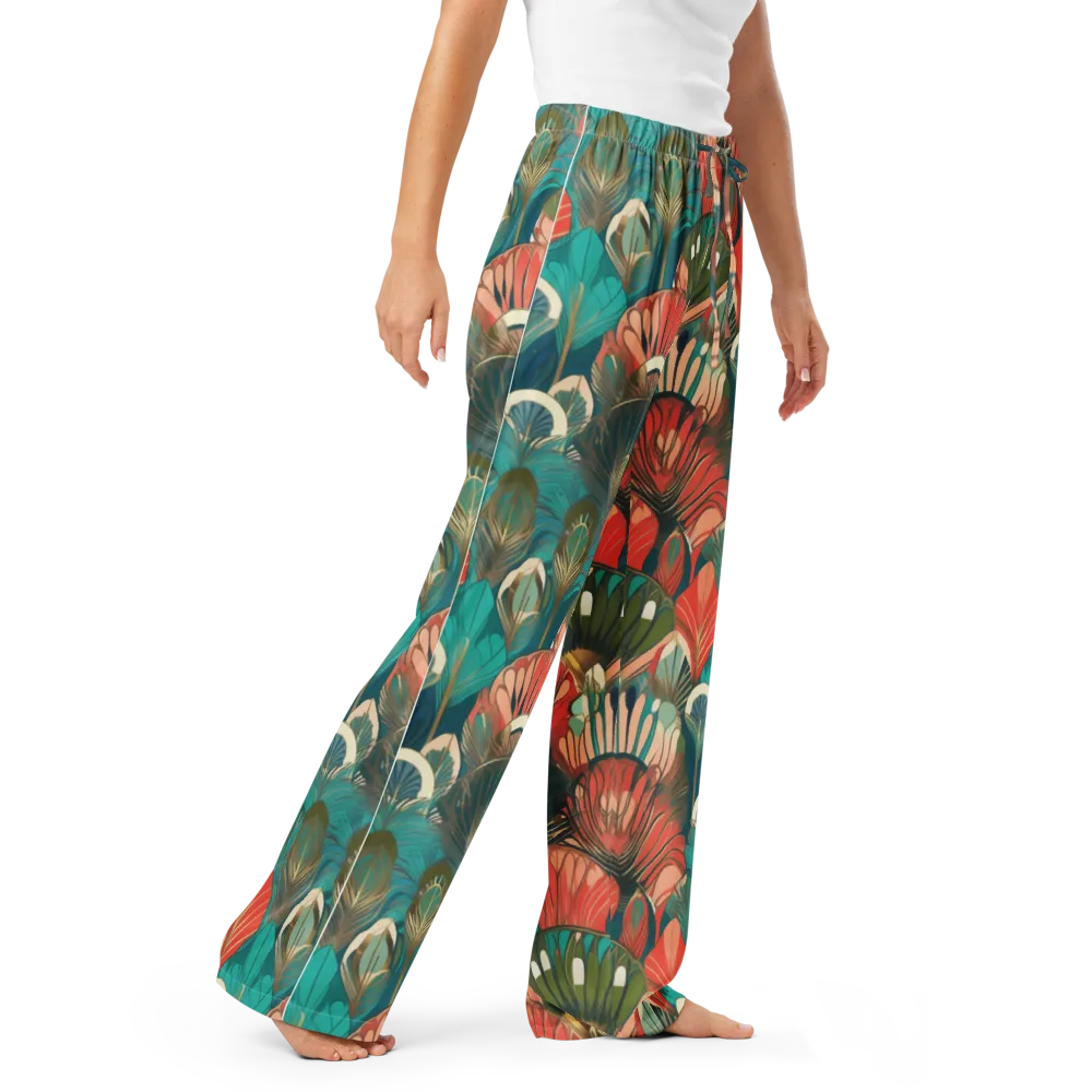 Tropical Deco on Women's Pajama Pants — Right Front
