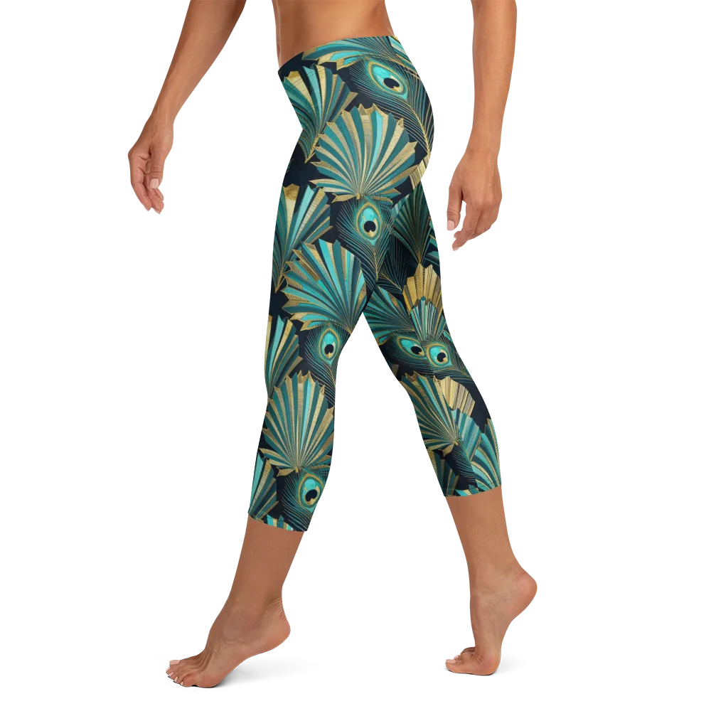 Art Deco Flight on Capri Leggings — Left