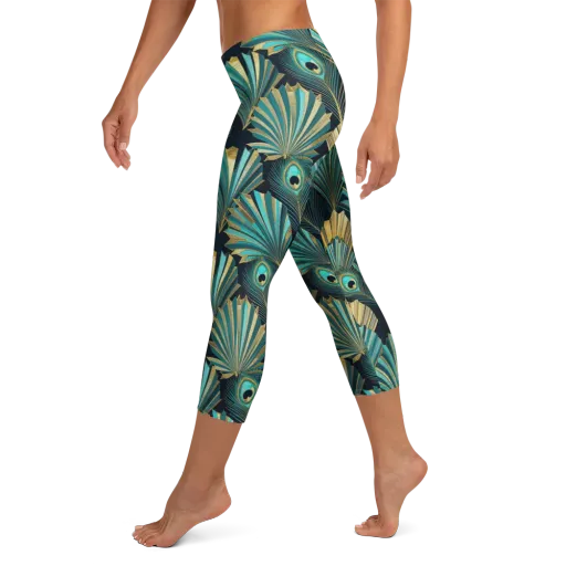Art Deco Flight on a Capri Leggings