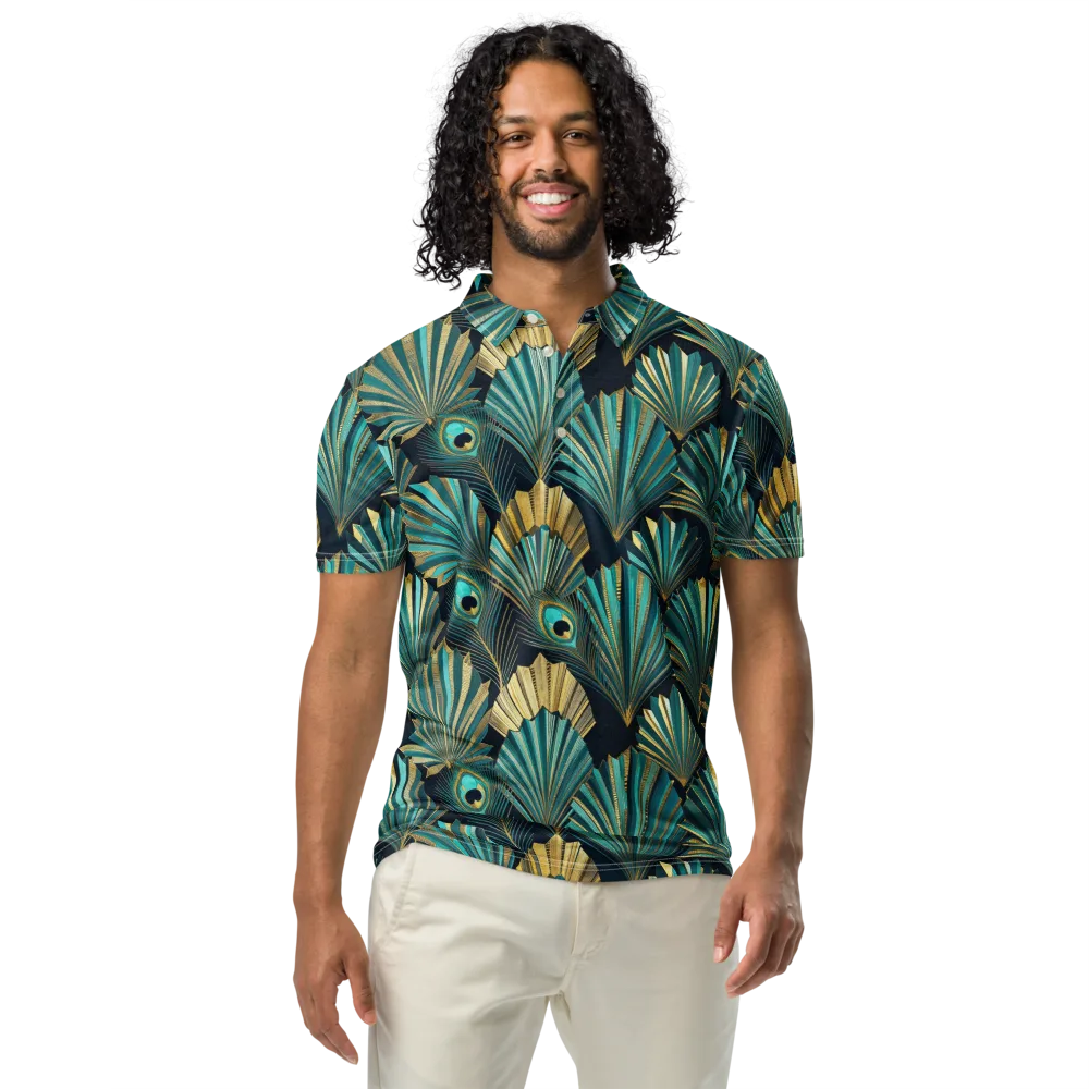 Art Deco Flight on Men's Slim Fit Polo Shirt — Front