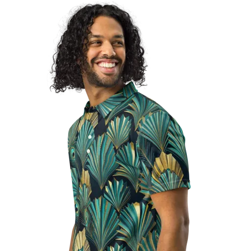 Art Deco Flight on a Men's Slim Fit Polo Shirt