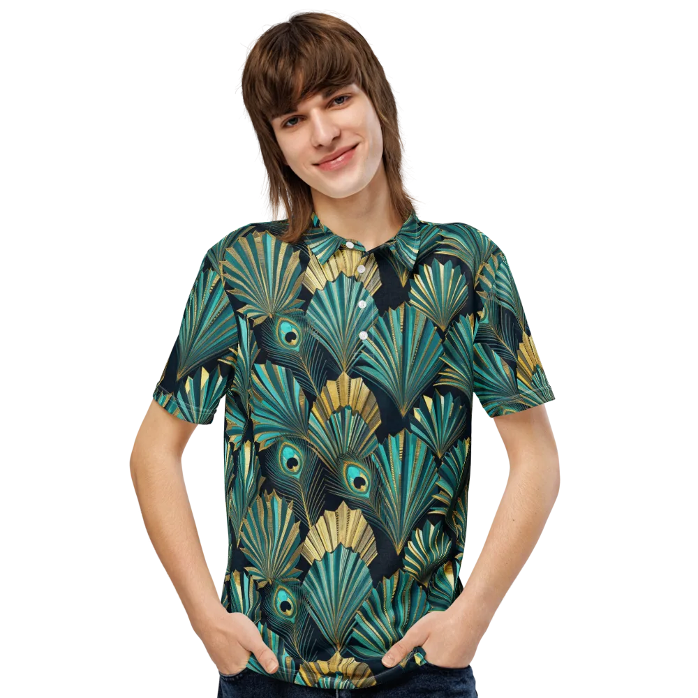 Art Deco Flight on Men's Slim Fit Polo Shirt — Front
