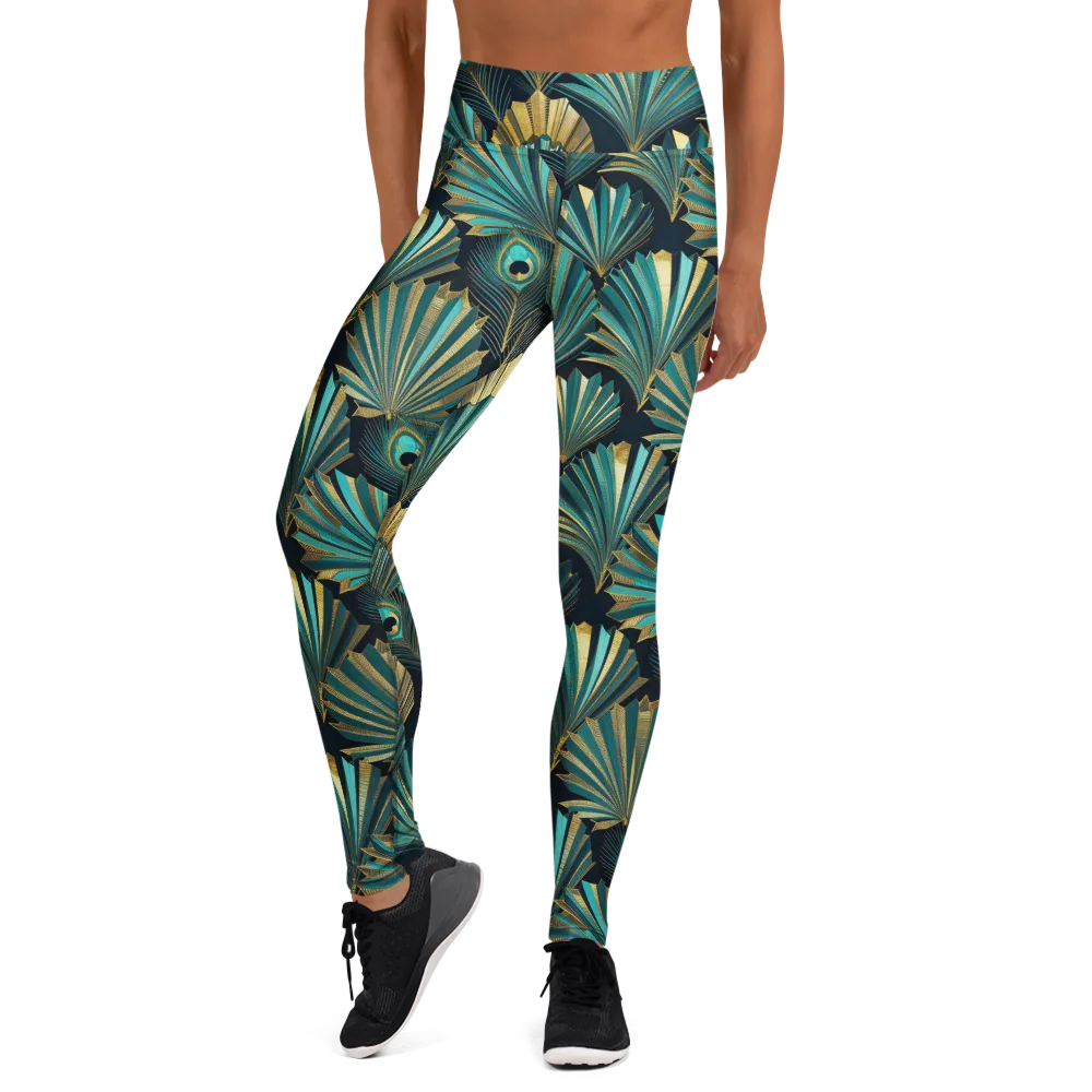 Art Deco Flight on Yoga Leggings — Front