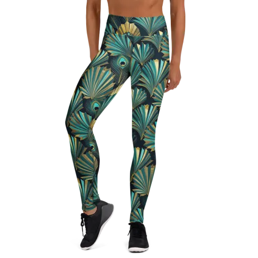 Art Deco Flight on a Yoga Leggings