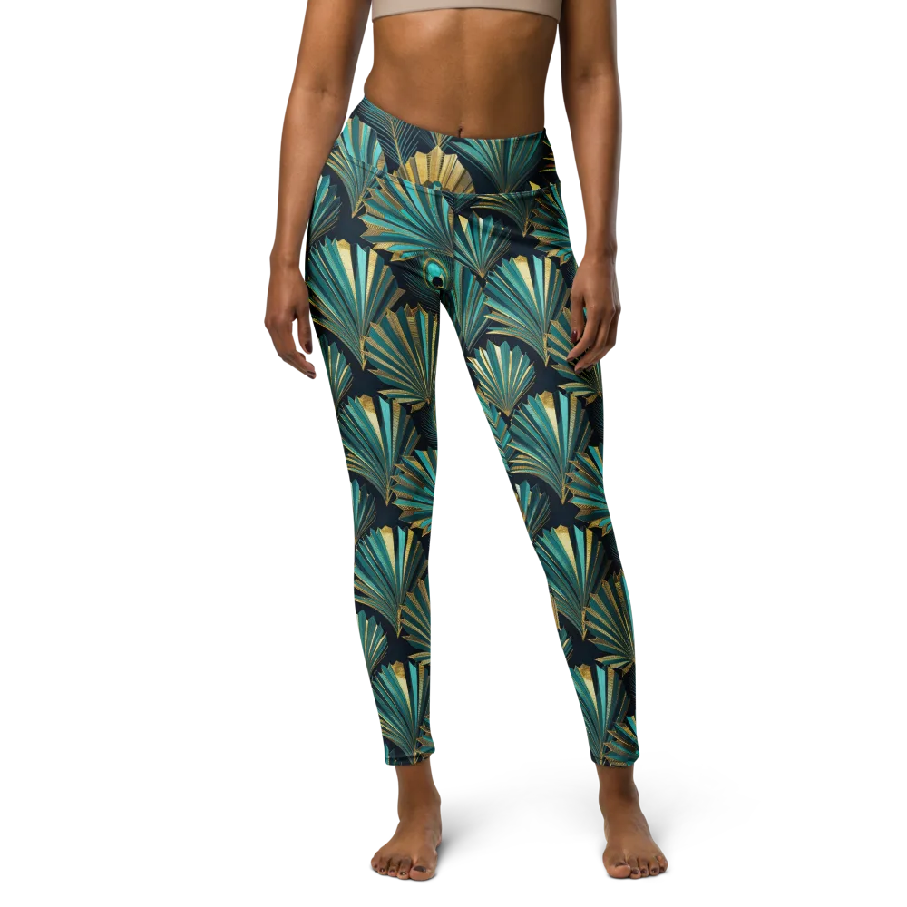 Art Deco Flight on Yoga Leggings — Front