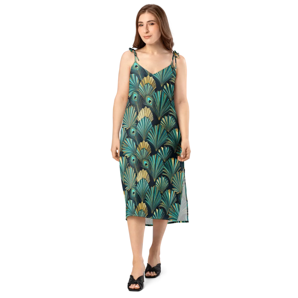 Art Deco Flight on Slip Dress — Front