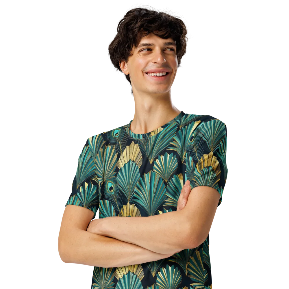 Art Deco Flight on Men's Crew Neck T-Shirt — Left Front
