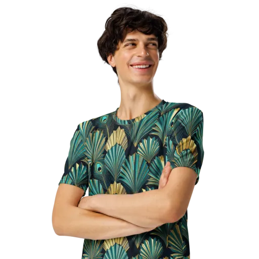 Art Deco Flight on a Men's Crew Neck T-Shirt