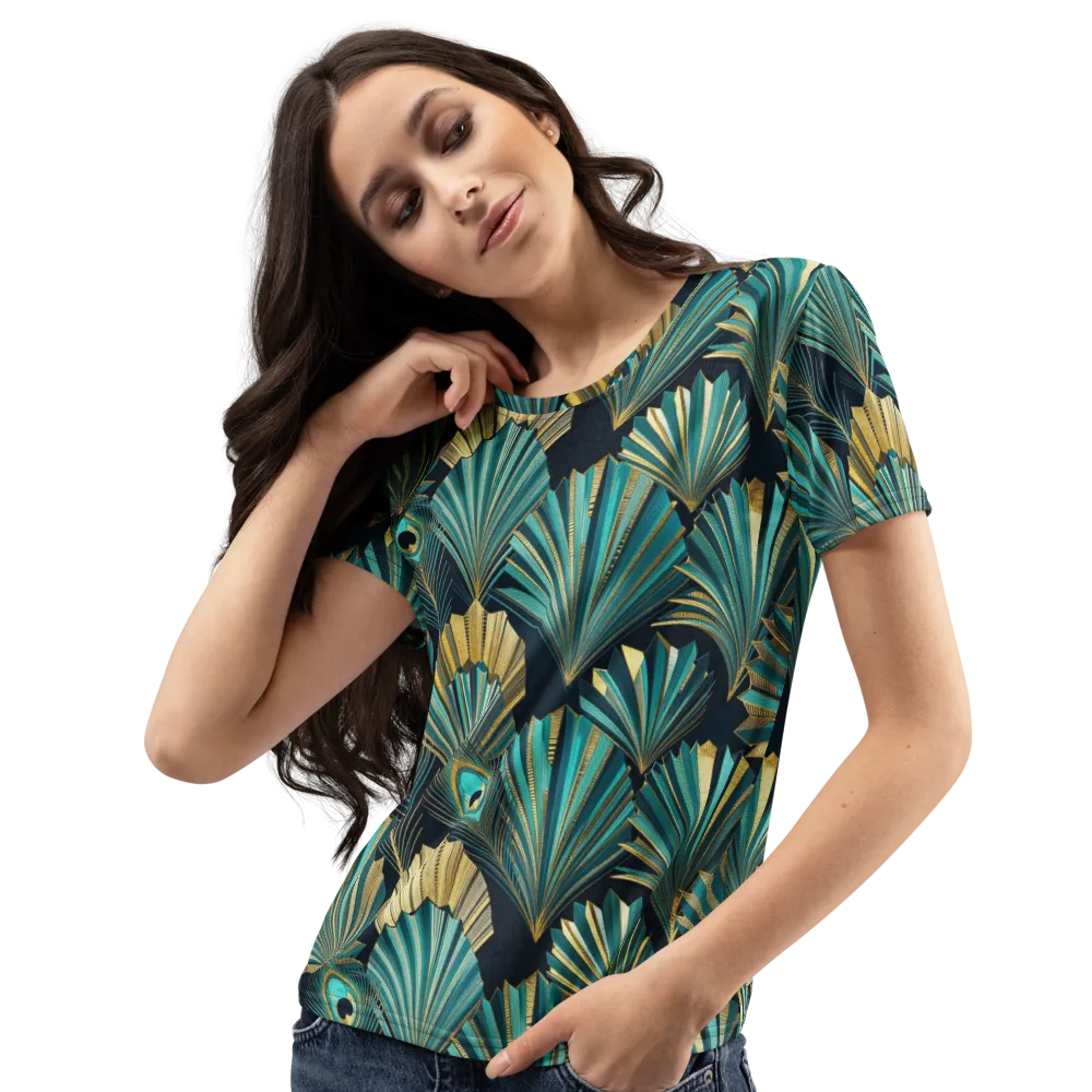 Art Deco Flight on Women's Crew Neck T-Shirt — Left Front