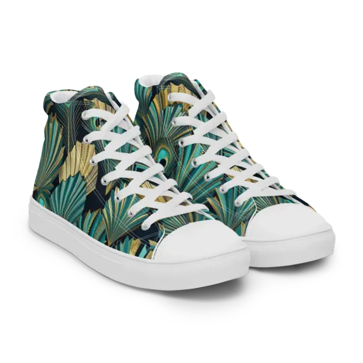 Art Deco Flight on a Women's High Top Canvas Shoes
