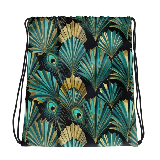Art Deco Flight on a Drawstring Bag