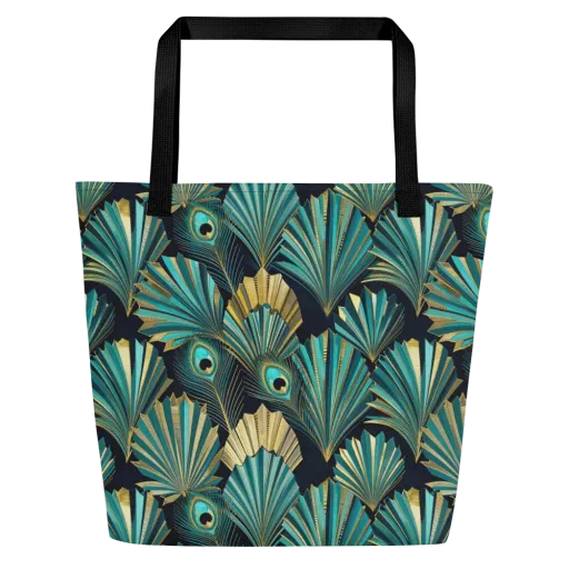 Art Deco Flight on a Large Tote Bag W/ Pocket