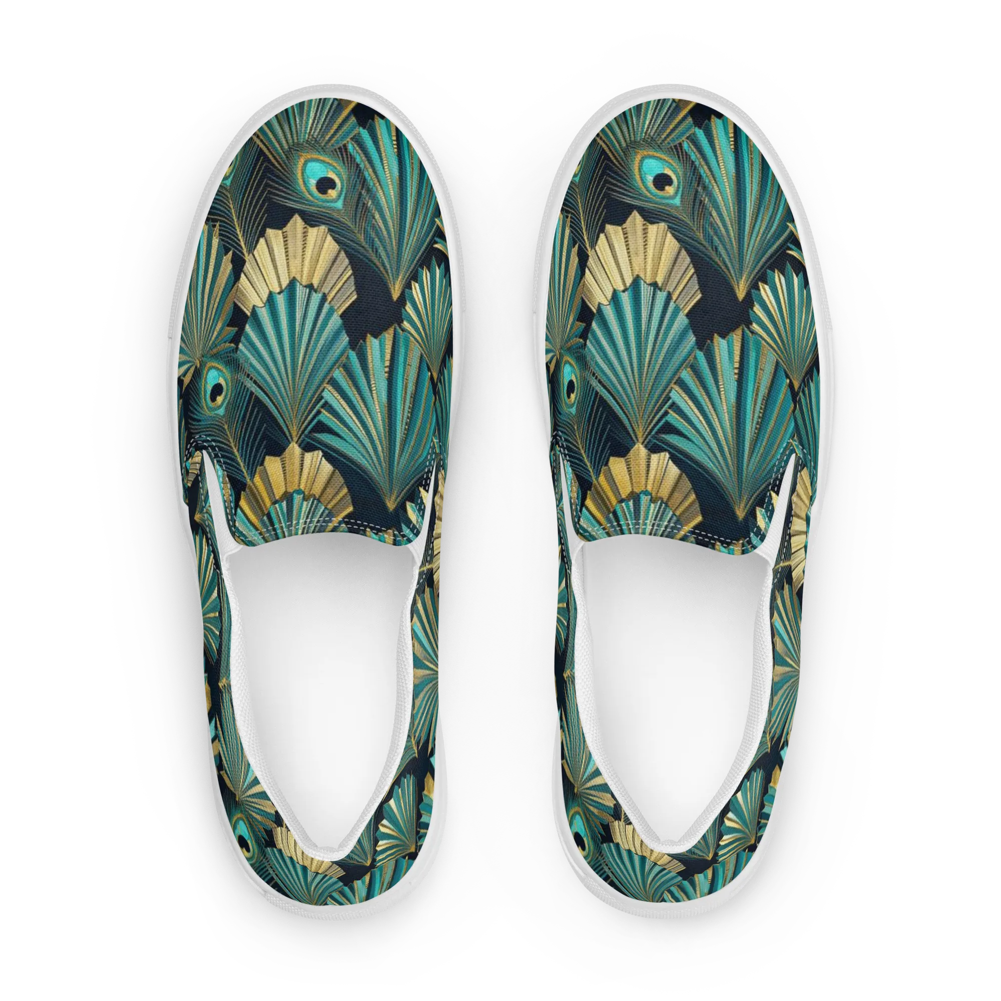 Art Deco Flight on Women's Slip-On Canvas Shoes — Front