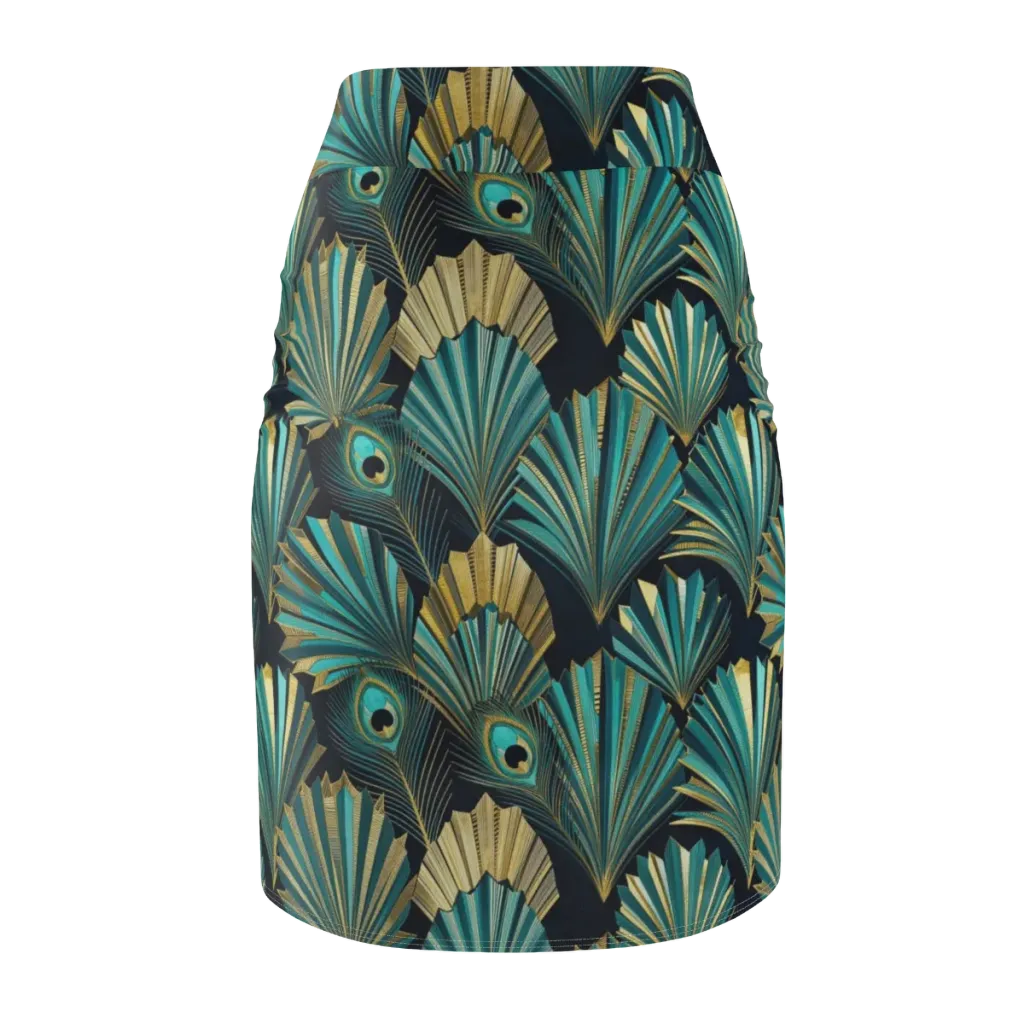 Art Deco Flight on Pencil Skirt — Back