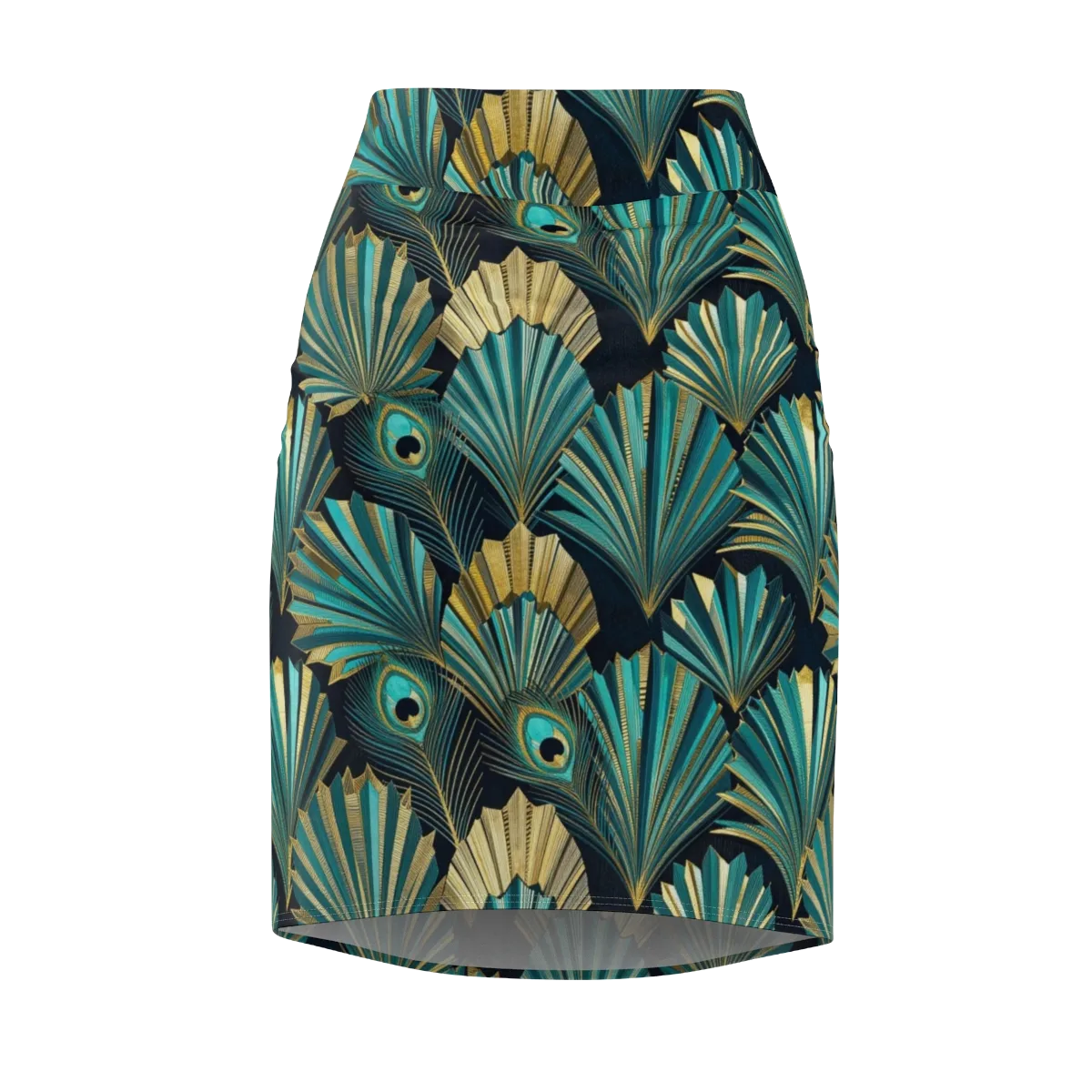 Art Deco Flight on Pencil Skirt — Front