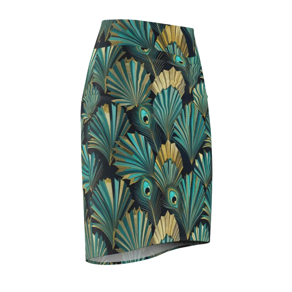Art Deco Flight on Pencil Skirt — Front Side