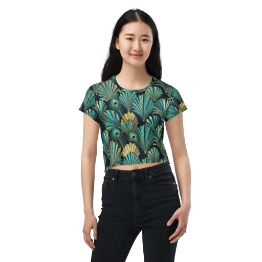 Art Deco Flight on a Crop Tee