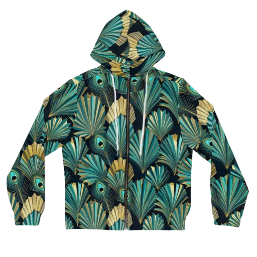 Art Deco Flight on a Women's Full-Zip Hoodie