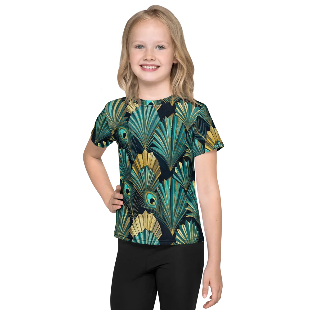 Art Deco Flight on Kids Crew Neck T-Shirt — Front