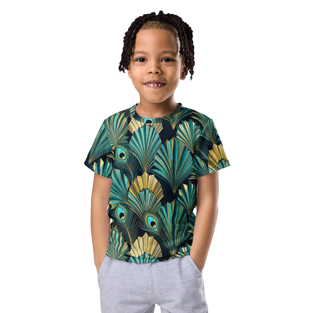 Art Deco Flight on Kids Crew Neck T-Shirt — Front