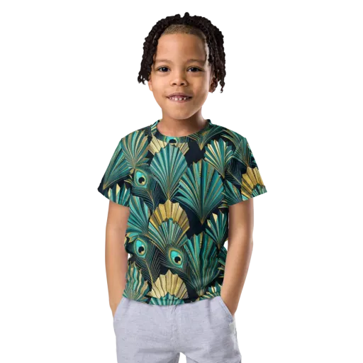 Art Deco Flight on a Kids Crew Neck T-Shirt