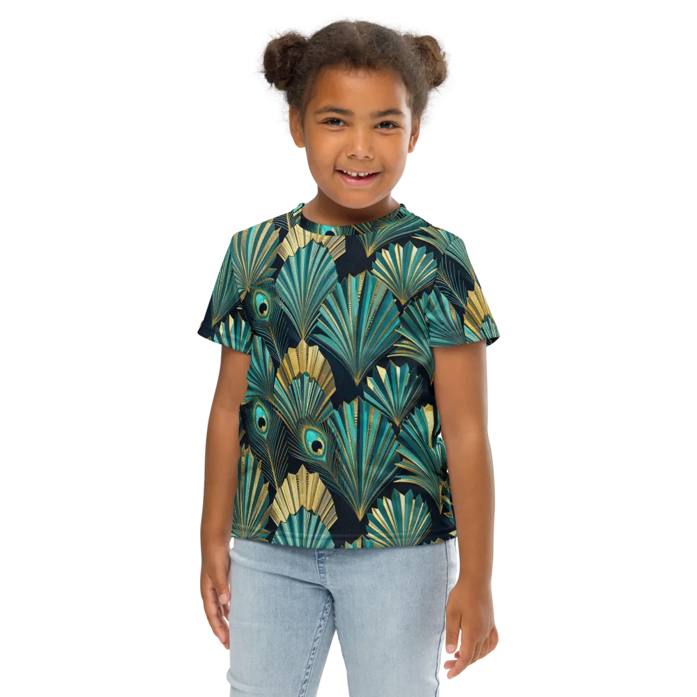 Art Deco Flight on Kids Crew Neck T-Shirt — Front