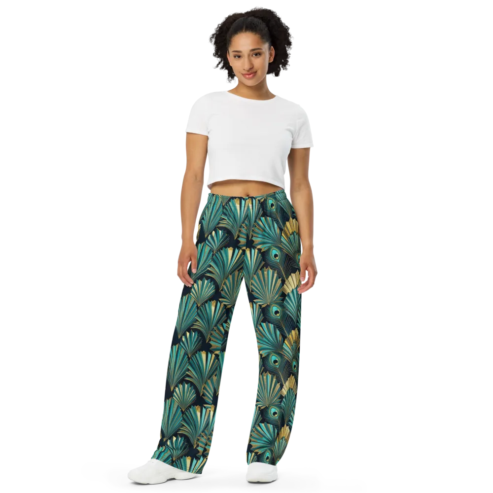 Art Deco Flight on Wide-Leg Pants — Front