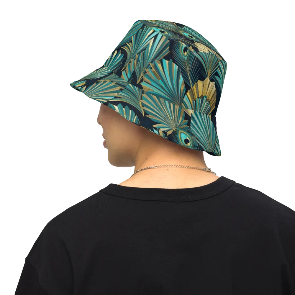 Art Deco Flight on Reversible Bucket Hat — Back Inside
