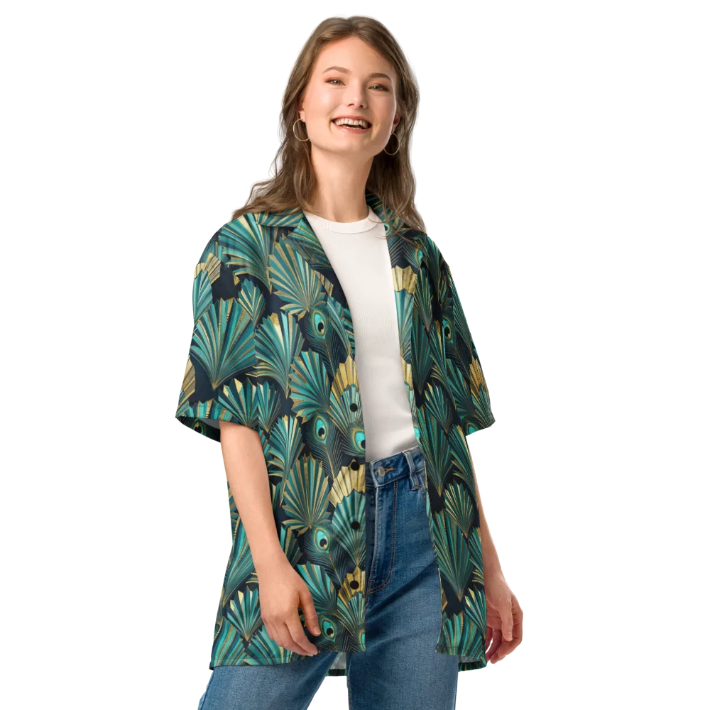 Art Deco Flight on Button Shirt — Front