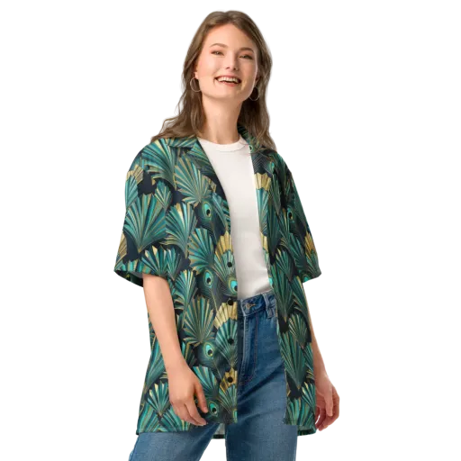 Art Deco Flight on a Button Shirt