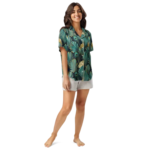 Art Deco Flight on a Women's Short Sleeve Pajama Top