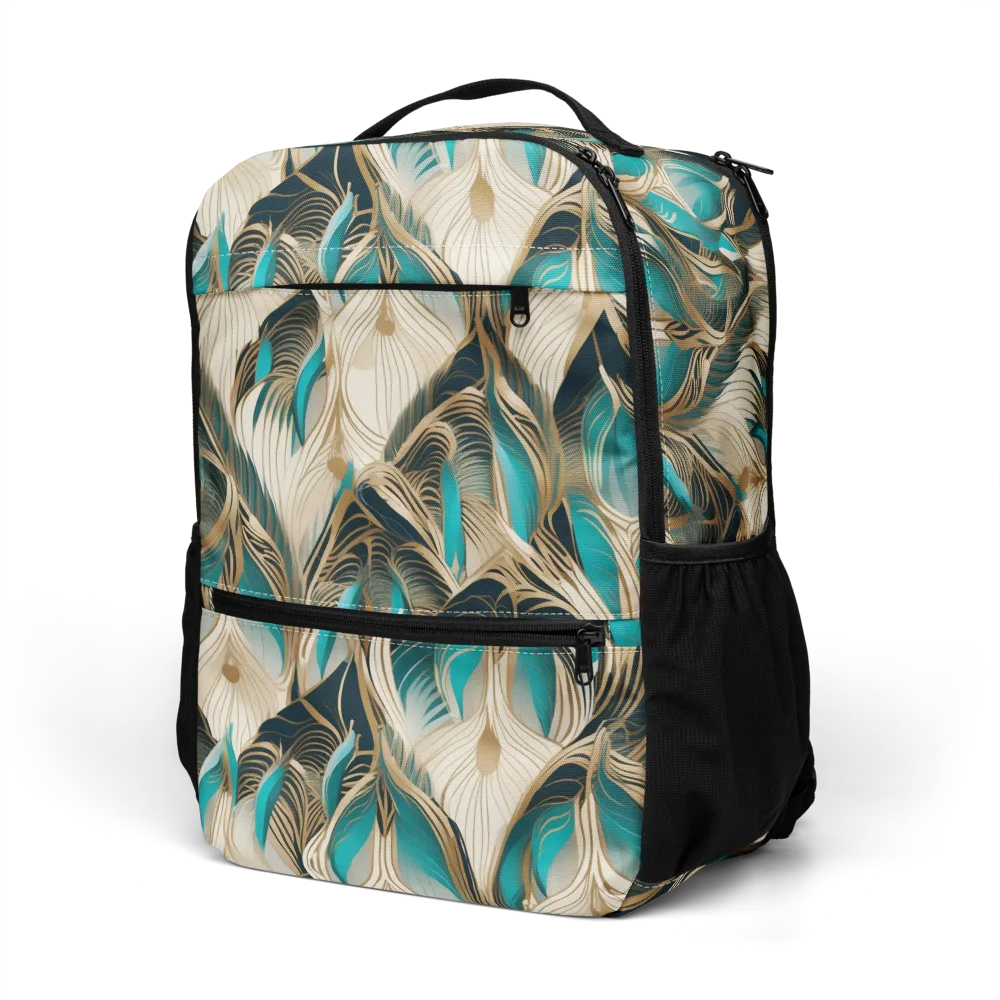 Peacock Botanica on Utility Backpack — Left Front