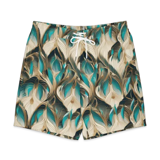 Peacock Botanica on a Men's Board Shorts