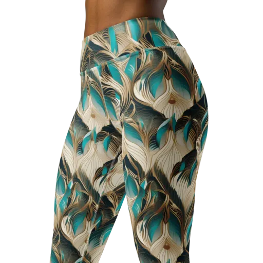 Peacock Botanica on a Yoga Leggings