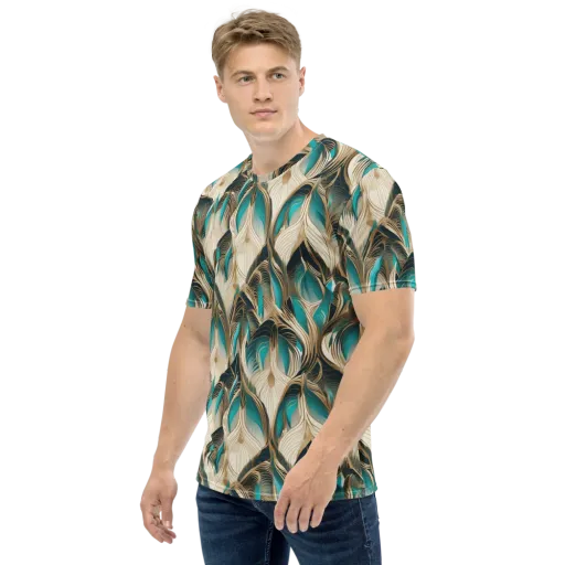 Peacock Botanica on a Men's Crew Neck T-Shirt
