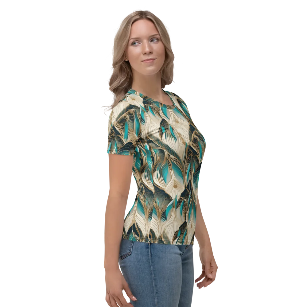 Peacock Botanica on Women's Crew Neck T-Shirt — Right