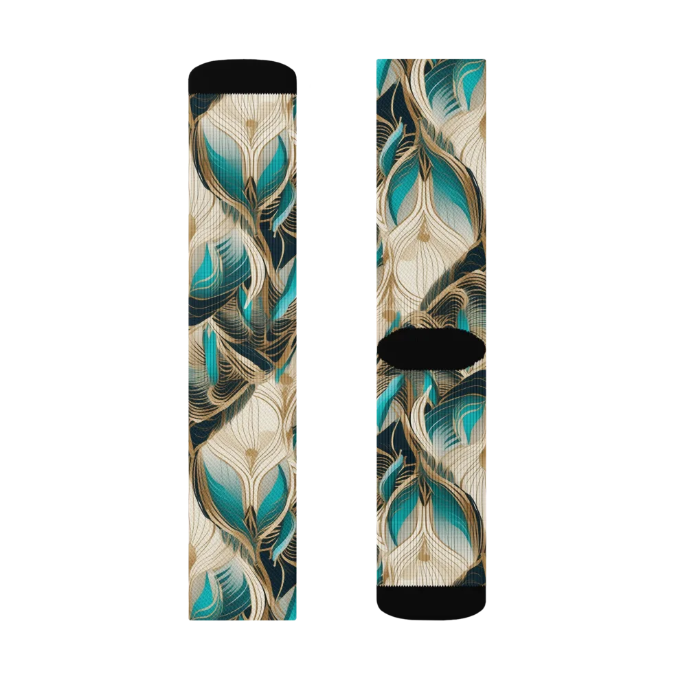 Peacock Botanica on Socks — Left Sock