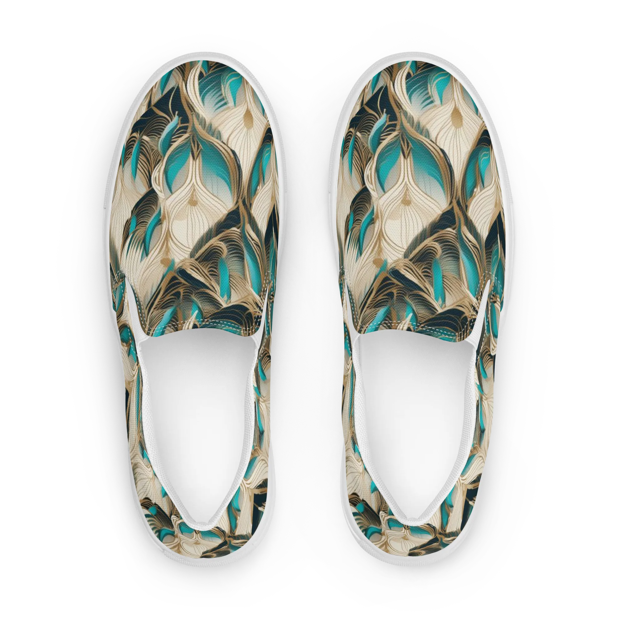 Peacock Botanica on Women's Slip-On Canvas Shoes — Front