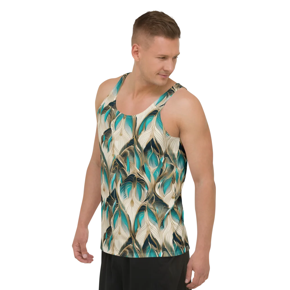 Peacock Botanica on Men's Tank Top — Left Front