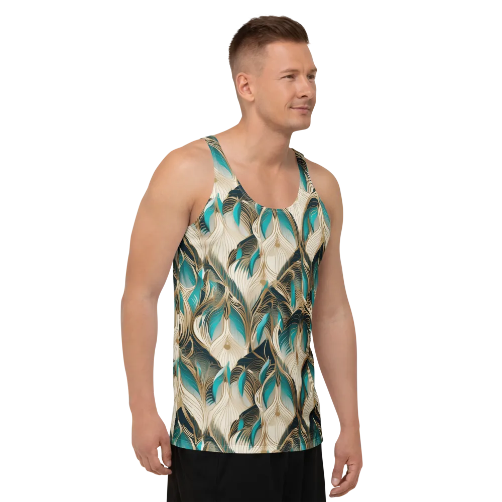Peacock Botanica on Men's Tank Top — Right Front