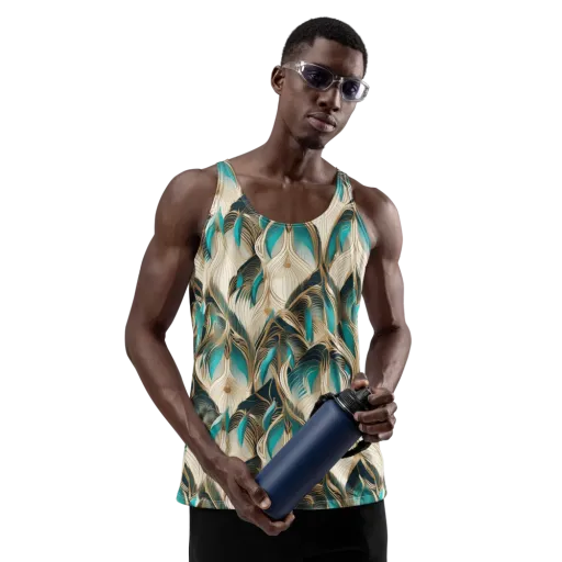 Peacock Botanica on a Men's Tank Top