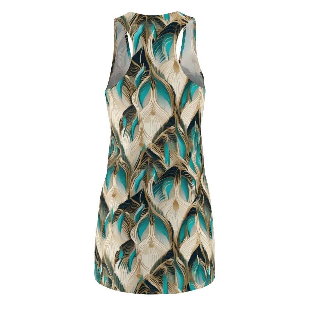 Peacock Botanica on Racerback Dress — Back