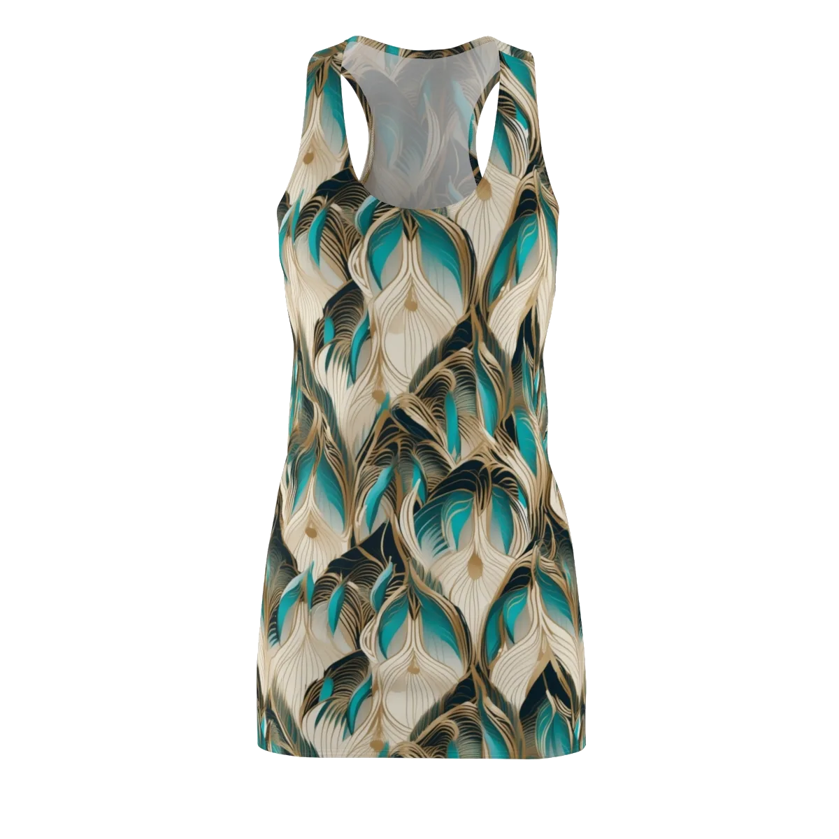 Peacock Botanica on Racerback Dress — Front