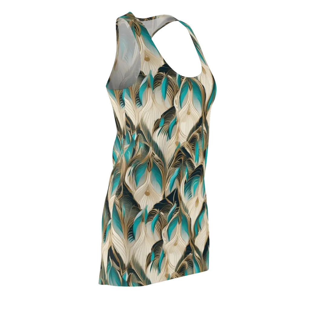 Peacock Botanica on Racerback Dress — Front Side