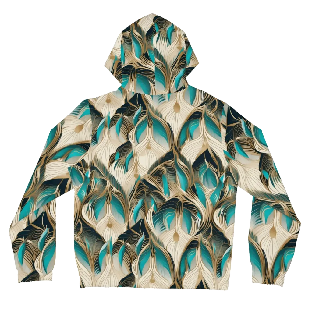 Peacock Botanica on Women's Full-Zip Hoodie — Back