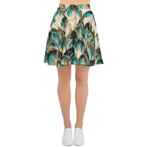 Peacock Botanica on a Skater Skirt
