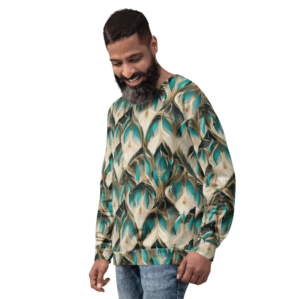 Peacock Botanica on Sweatshirt — Left Front