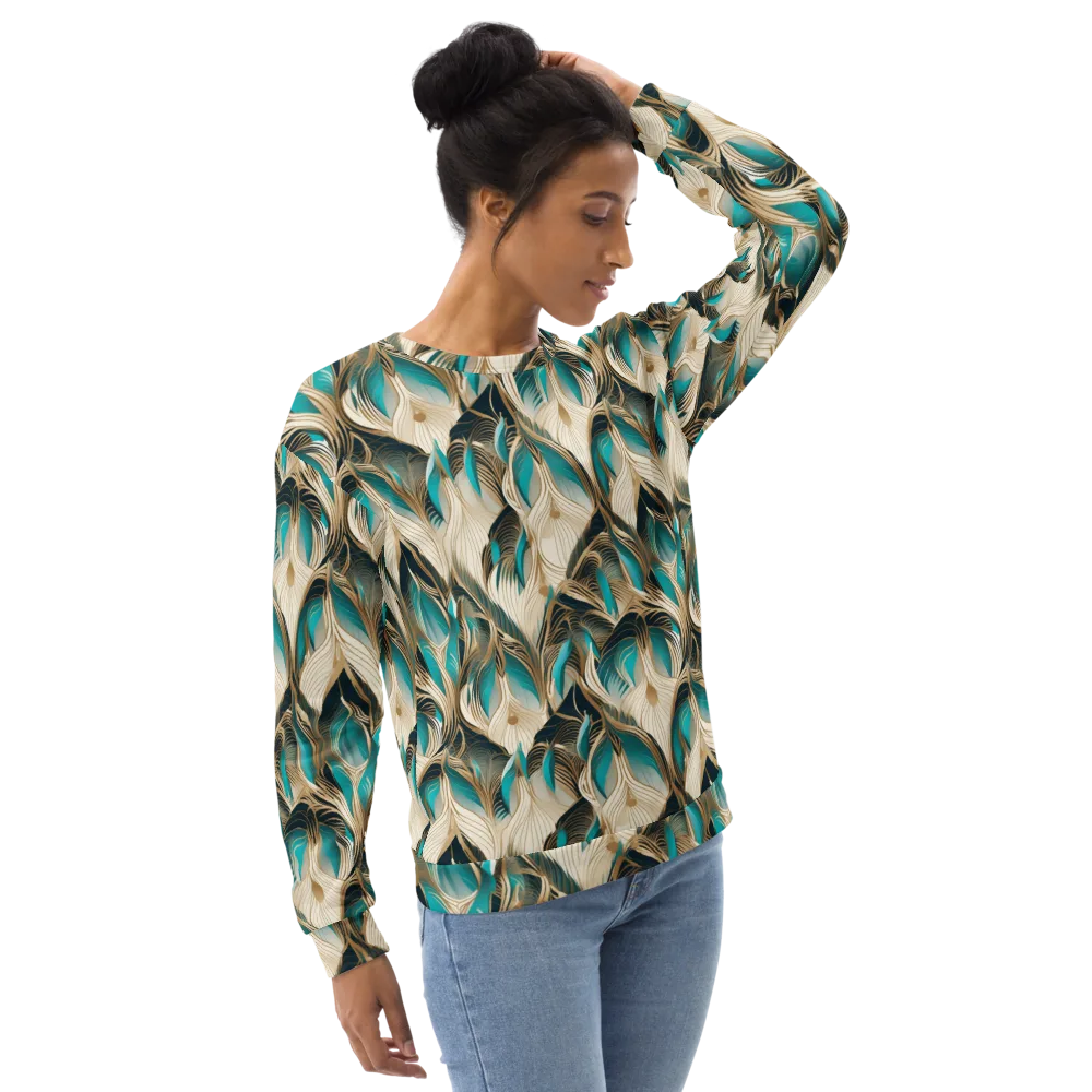 Peacock Botanica on Sweatshirt — Right Front