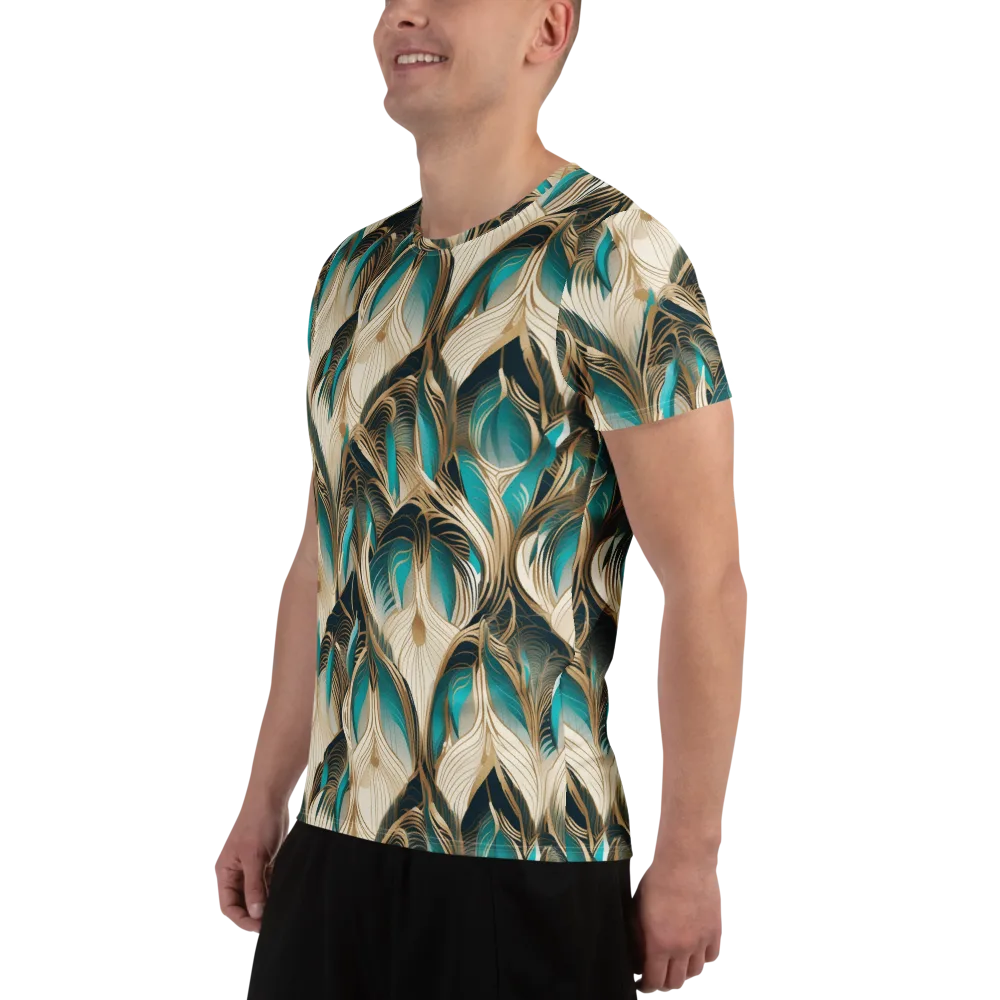 Peacock Botanica on Men's Athletic T-Shirt — Left